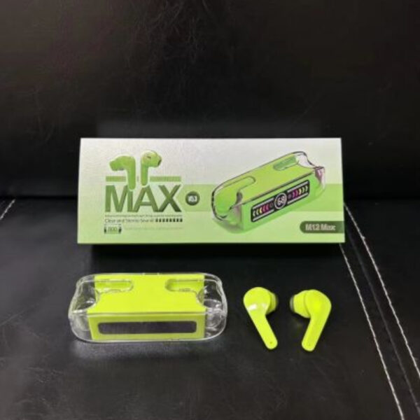 M12 Max TWS Bluetooth 5.3 Wireless Earbuds green